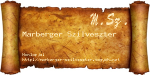 Marberger Szilveszter névjegykártya